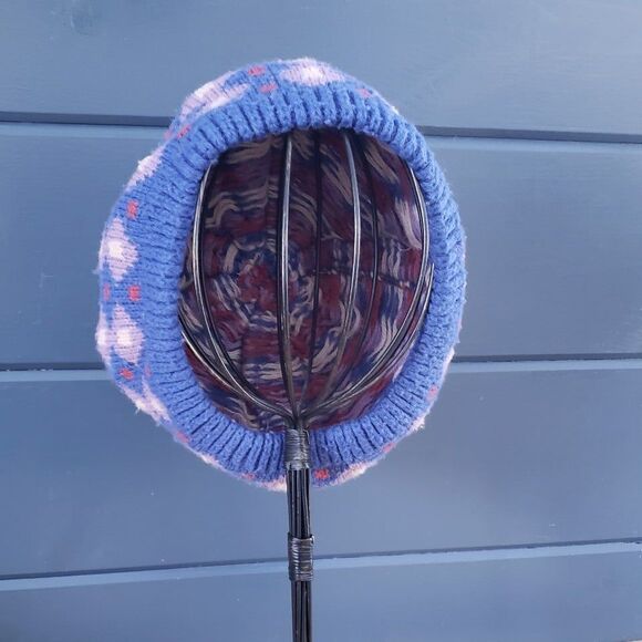 80s Blue and Purple Beret - Picture 2 of 4